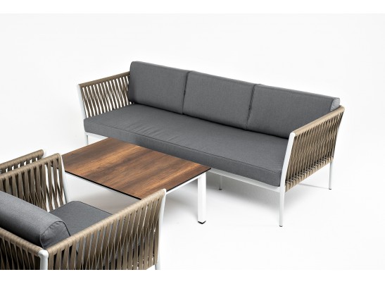 "Касабланка" лаунж-зона плетеная из роупа 5-местная, цвет бежевый в Набережных Челнах