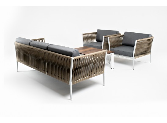 "Касабланка" лаунж-зона плетеная из роупа 5-местная, цвет бежевый в Набережных Челнах