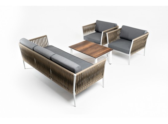 "Касабланка" лаунж-зона плетеная из роупа 5-местная, цвет бежевый в Набережных Челнах