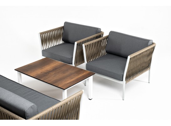 "Касабланка" лаунж-зона плетеная из роупа 5-местная, цвет бежевый в Набережных Челнах