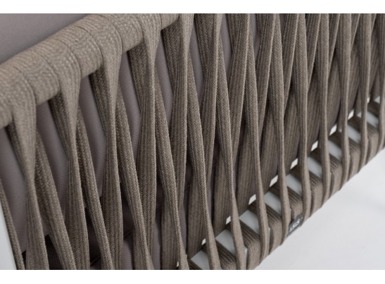 "Касабланка" угловой модуль плетеный из роупа, каркас алюминий светло-серый (RAL7035) шагрень, роуп серо-коричневый 23мм, ткань Neo ash в Набережных Челнах