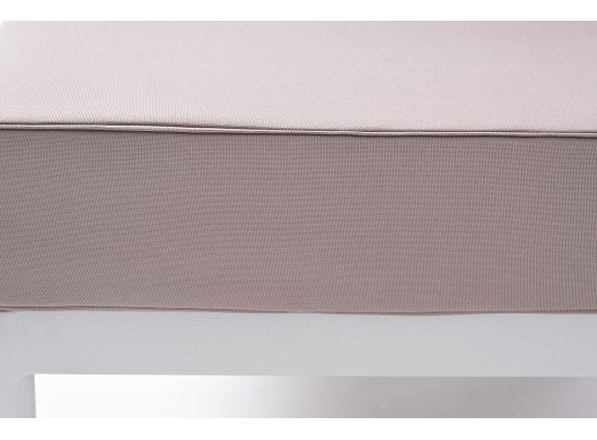 "Касабланка" левый модуль плетеный из роупа, каркас алюминий светло-серый (RAL7035) шагрень, роуп серо-коричневый 23мм, ткань Neo ash в Набережных Челнах