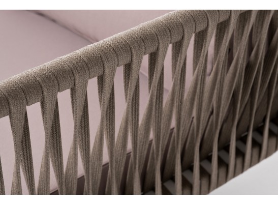 "Касабланка" правый модуль плетеный из роупа, каркас алюминий светло-серый (RAL7035) муар, роуп серо-коричневый 23мм, ткань бежевая 052 в Набережных Челнах "Касабланка" правый модуль плетеный из роупа, каркас алюминий светло-серый (RAL7035) муар, роуп серо-коричневый 23мм, ткань бежевая 052 в Набережных Челнах