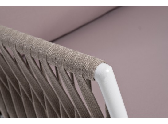 "Касабланка" правый модуль плетеный из роупа, каркас алюминий светло-серый (RAL7035) муар, роуп серо-коричневый 23мм, ткань бежевая 052 в Набережных Челнах "Касабланка" правый модуль плетеный из роупа, каркас алюминий светло-серый (RAL7035) муар, роуп серо-коричневый 23мм, ткань бежевая 052 в Набережных Челнах