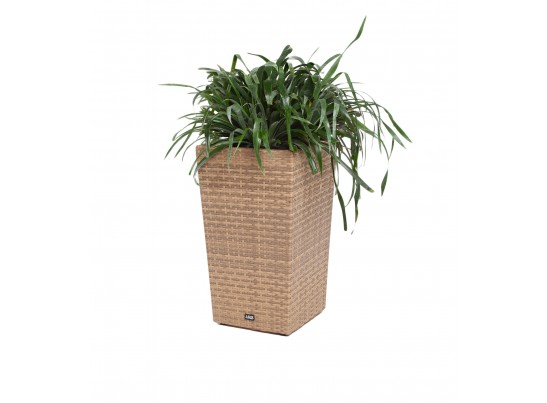 "Капучино" кашпо для цветов плетеное из искусственного ротанга, цвет соломенный в Набережных Челнах