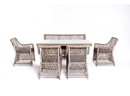 "Катания" обеденная группа плетеная на 6 персон, цвет бежевый в Набережных Челнах