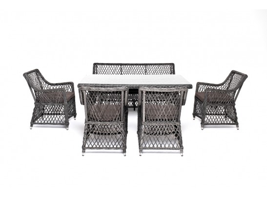 "Катания" обеденная группа плетеная на 6 персон, цвет графит в Набережных Челнах