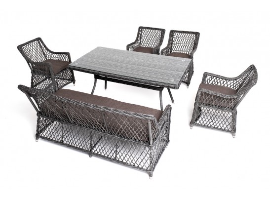 "Катания" обеденная группа плетеная на 6 персон, цвет графит в Набережных Челнах