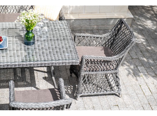 "Катания" обеденная группа плетеная на 6 персон, цвет графит в Набережных Челнах