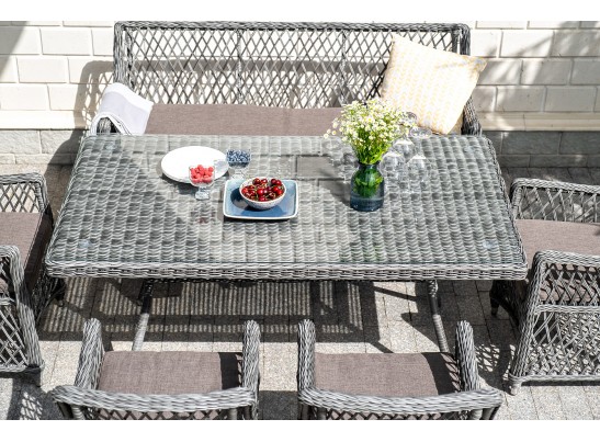 "Катания" обеденная группа плетеная на 6 персон, цвет графит в Набережных Челнах