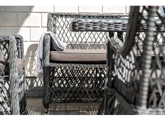 "Катания" обеденная группа плетеная на 6 персон, цвет графит в Набережных Челнах