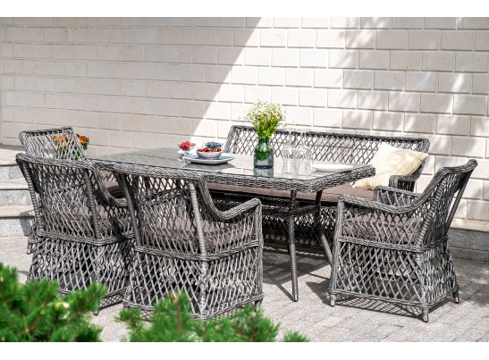 "Катания" обеденная группа плетеная на 6 персон, цвет графит в Набережных Челнах