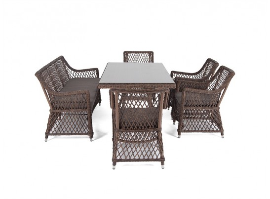 "Катания" обеденная группа плетеная на 6 персон, цвет коричневый в Набережных Челнах