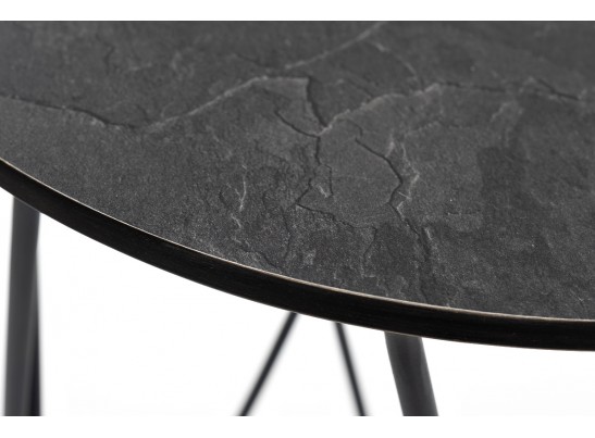 "Колумбия" журнальный стол из HPL круглый Ø40 H55, каркас из алюминия темно-серый (RAL 7024), цвет столешницы "серый гранит" в Набережных Челнах