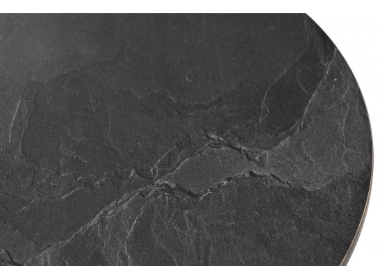 "Колумбия" журнальный стол из HPL круглый Ø40 H55, каркас из алюминия темно-серый (RAL 7024), цвет столешницы "серый гранит" в Набережных Челнах