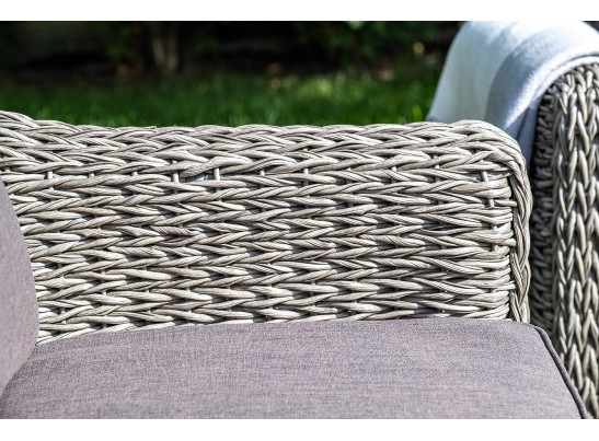 "Кон Панна" диван из искусственного ротанга (гиацинт) двухместный, цвет серый в Набережных Челнах