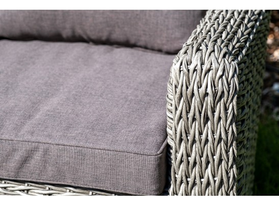 "Кон Панна" диван из искусственного ротанга (гиацинт) двухместный, цвет серый в Набережных Челнах