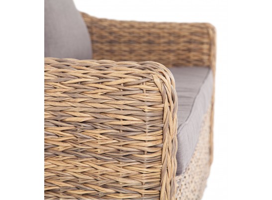 "Кон Панна" диван из искусственного ротанга (гиацинт) двухместный, цвет соломенный в Набережных Челнах