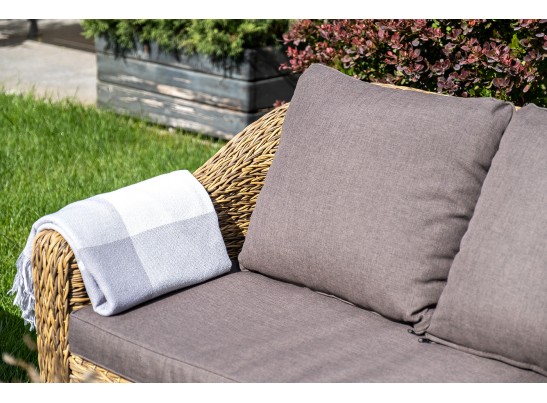 "Кон Панна" диван из искусственного ротанга (гиацинт) двухместный, цвет соломенный в Набережных Челнах