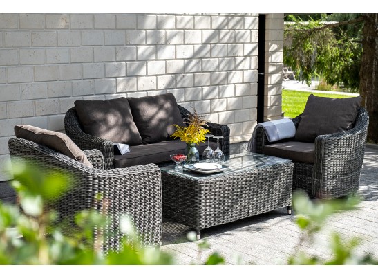 "Кон Панна" лаунж-зона из искусственного ротанга, цвет графит в Набережных Челнах