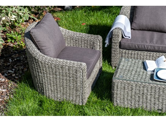 "Кон Панна" лаунж-зона из искусственного ротанга (гиацинт), цвет серый в Набережных Челнах