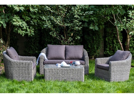 "Кон Панна" столик журнальный из искусственного ротанга (гиацинт), цвет серый в Набережных Челнах