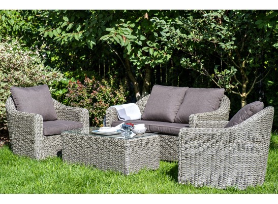 "Кон Панна" столик журнальный из искусственного ротанга (гиацинт), цвет серый в Набережных Челнах