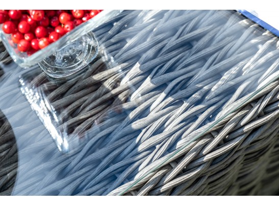 "Кон Панна" столик журнальный из искусственного ротанга (гиацинт), цвет серый в Набережных Челнах