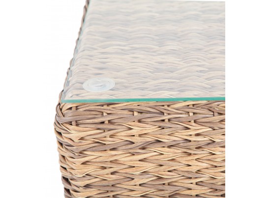 "Кон Панна" столик журнальный из искусственного ротанга (гиацинт), цвет соломенный в Набережных Челнах