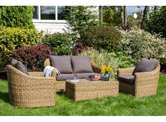 "Кон Панна" столик журнальный из искусственного ротанга (гиацинт), цвет соломенный в Набережных Челнах