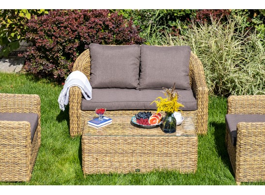 "Кон Панна" столик журнальный из искусственного ротанга (гиацинт), цвет соломенный в Набережных Челнах