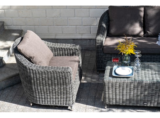 "Кон Панна" кресло из искусственного ротанга, цвет графит в Набережных Челнах
