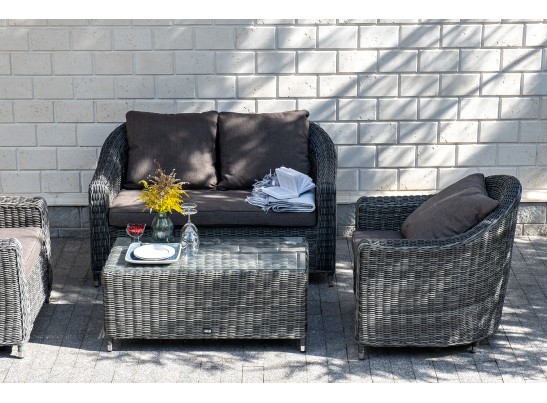 "Кон Панна" кресло из искусственного ротанга, цвет графит в Набережных Челнах