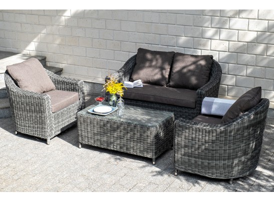 "Кон Панна" кресло из искусственного ротанга, цвет графит в Набережных Челнах