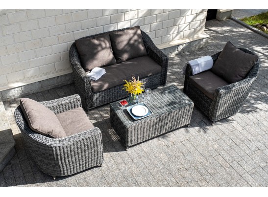 "Кон Панна" кресло из искусственного ротанга, цвет графит в Набережных Челнах