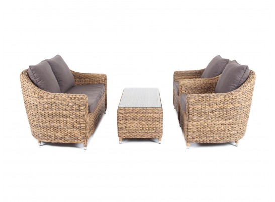 "Кон Панна" лаунж-зона из искусственного ротанга (гиацинт), цвет соломенный в Набережных Челнах