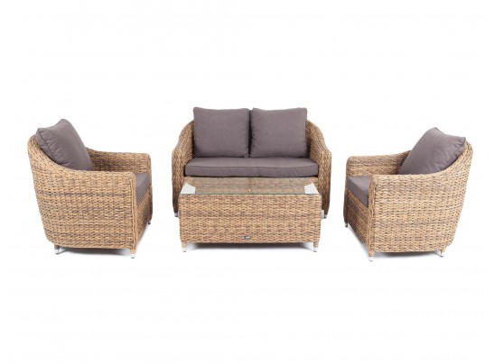 "Кон Панна" лаунж-зона из искусственного ротанга (гиацинт), цвет соломенный в Набережных Челнах