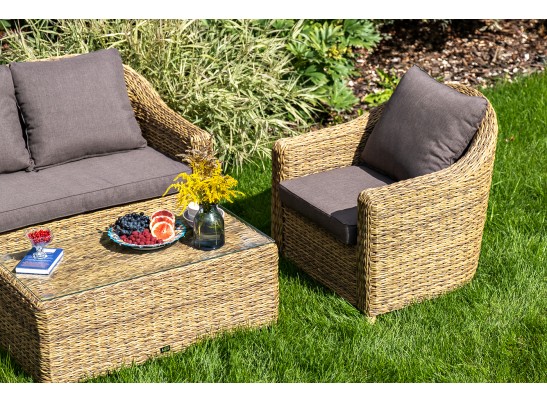 "Кон Панна" лаунж-зона из искусственного ротанга (гиацинт), цвет соломенный в Набережных Челнах