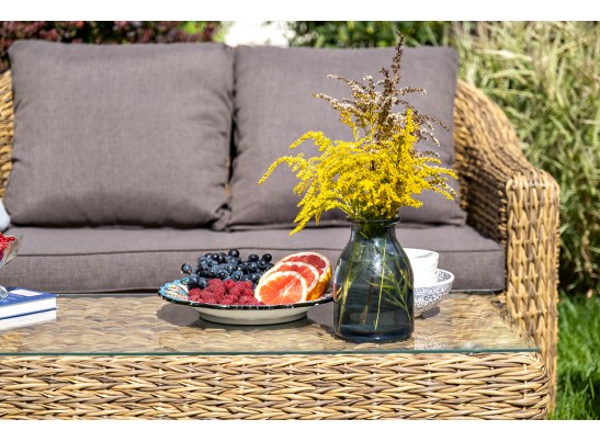 "Кон Панна" лаунж-зона из искусственного ротанга (гиацинт), цвет соломенный в Набережных Челнах