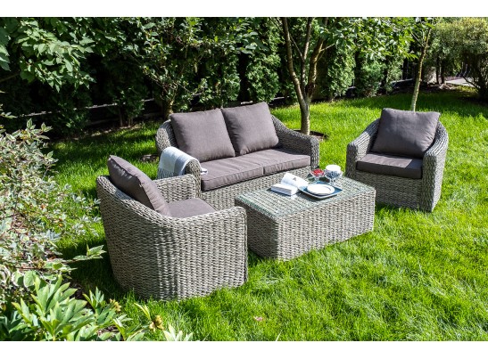 "Кон Панна" кресло из искусственного ротанга (гиацинт), цвет серый в Набережных Челнах