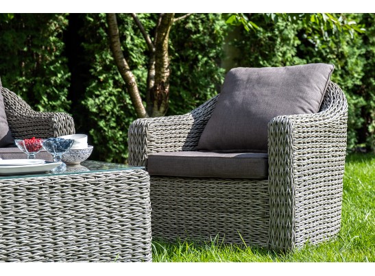 "Кон Панна" кресло из искусственного ротанга (гиацинт), цвет серый в Набережных Челнах
