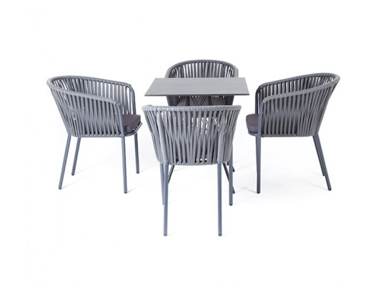 "Конте" обеденная группа на 4 персоны, квадратный стол, цвет "серый гранит" в Набережных Челнах