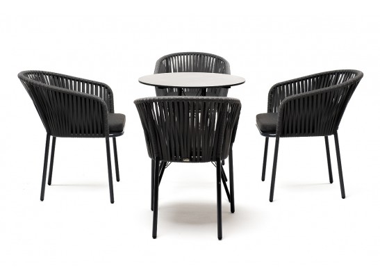 "Конте" обеденная группа на 4 персоны, круглый стол, цвет "серый гранит" в Набережных Челнах