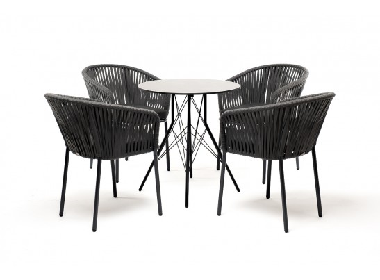 "Конте" обеденная группа на 4 персоны, круглый стол, цвет "серый гранит" в Набережных Челнах