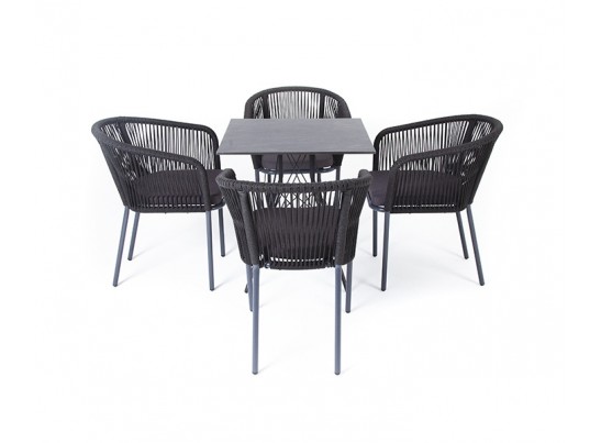 "Форли" обеденная группа на 4 персоны, квадратный стол, цвет "серый гранит" в Набережных Челнах