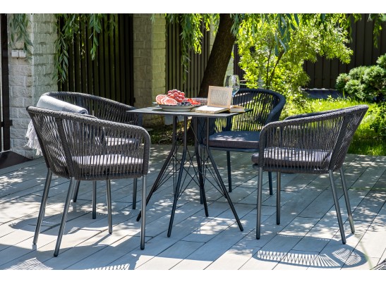 "Форли" обеденная группа на 4 персоны, квадратный стол, цвет "серый гранит" в Набережных Челнах