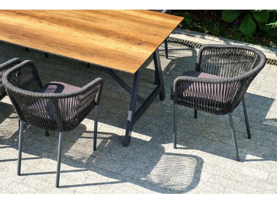 "Куба" обеденная группа на 10 персон, стол HPL "дуб", круглый роуп в Набережных Челнах