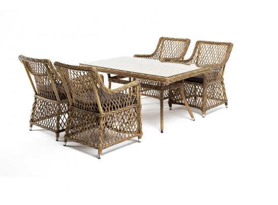 "Латте–140 L" обеденная группа плетеная, цвет соломенный в Набережных Челнах