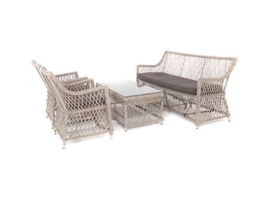 "Латте" лаунж-зона из искусственного ротанга, цвет бежевый в Набережных Челнах