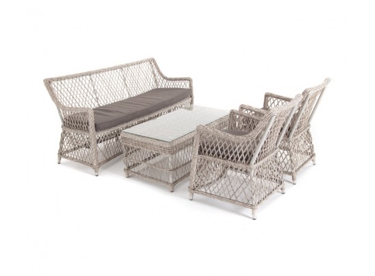 "Латте" лаунж-зона из искусственного ротанга, цвет бежевый в Набережных Челнах